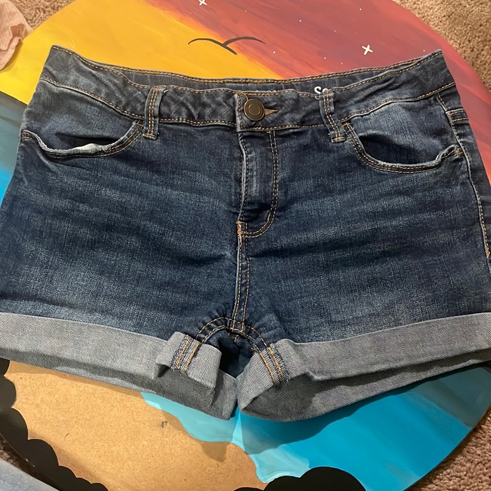Kids shorts dark denim mid rise shorts